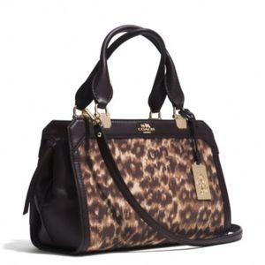 NEW COACH MadisonMini Lexing Ocelot Print Carryall